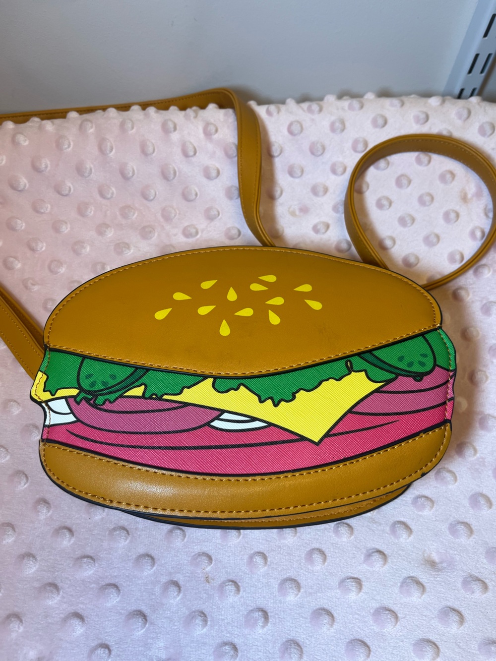Novelty Mustard Yellow Sandwich Crossbody Bag - Unbranded
